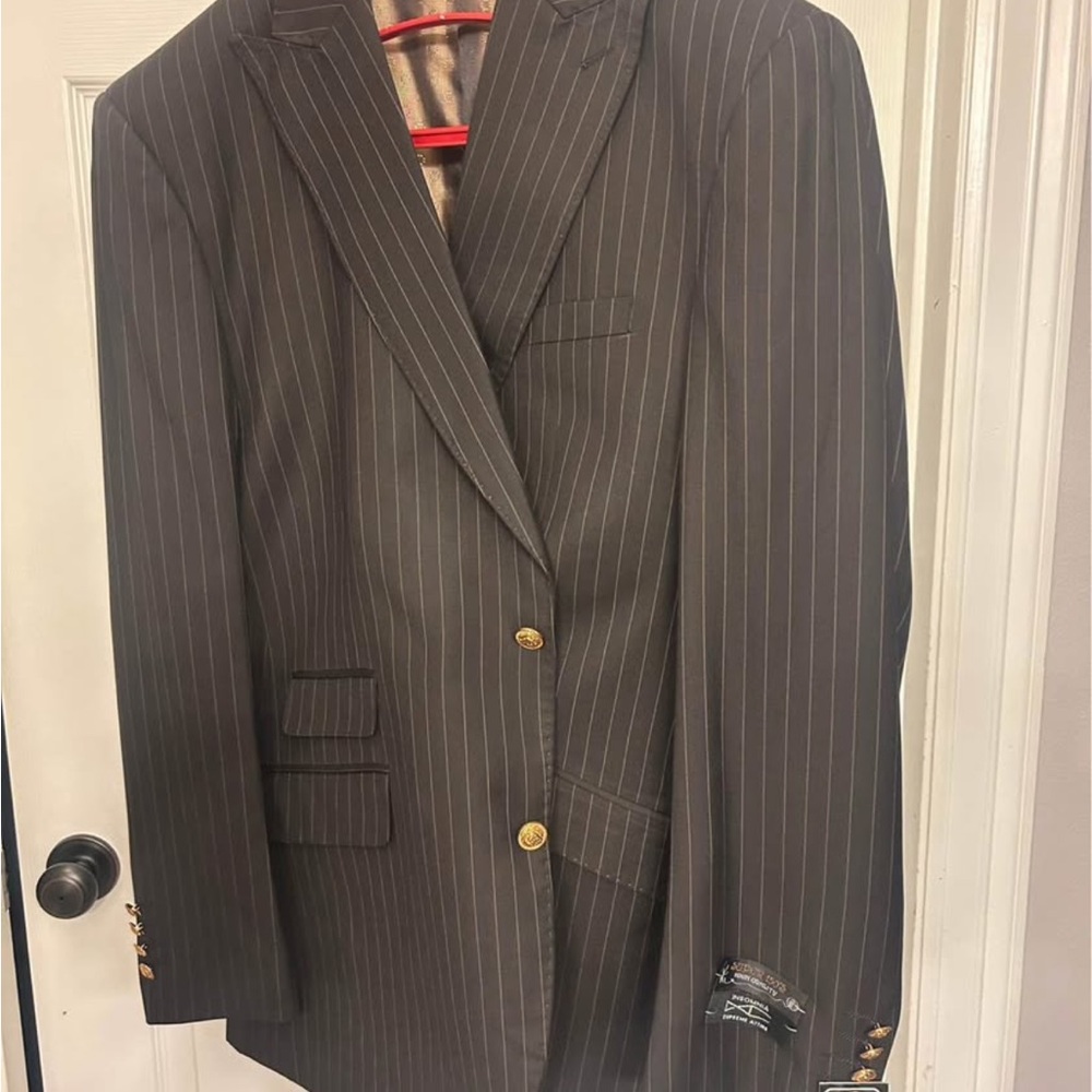 Elegant Charcoal Pinstripe Suit Jacket XL/44